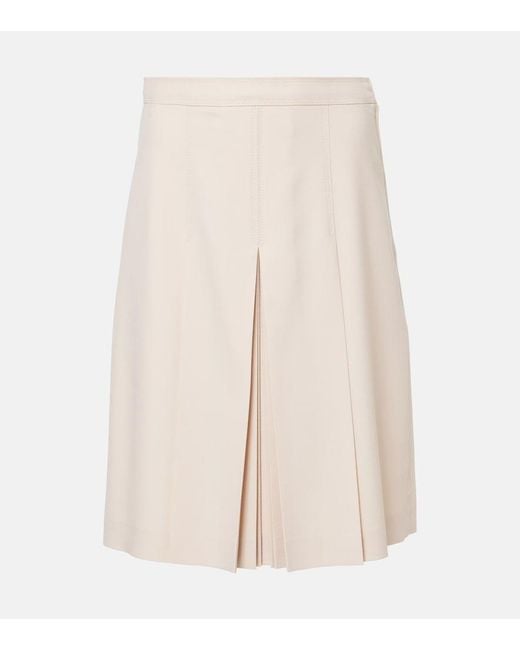 Valentino Natural Virgin Wool Midi Skirt