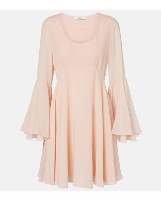 Chloé Pink Silk Georgette Minidress
