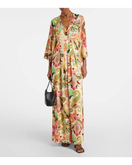 Etro Metallic Printed Maxi Dress