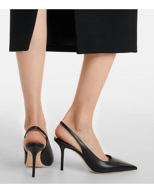 Jimmy Choo Black Love Leather Slingback Pumps