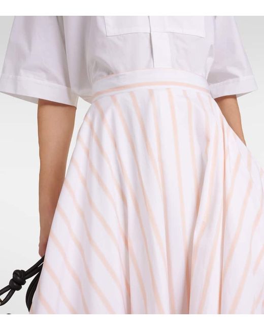 Plan C Pink Pleated Cotton Maxi Skirt