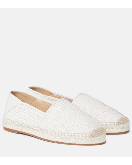 Manolo Blahnik White Espadra Raffia Espadrilles