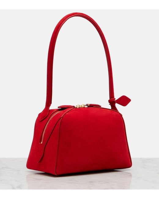 Alaïa Red Le Bouledogue Small Suede Shoulder Bag