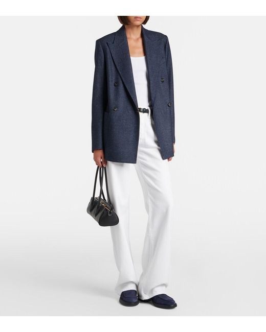 Tod's Blue Suede Loafer Pumps