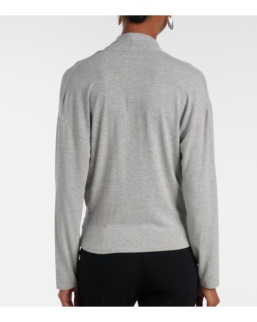 Vince Gray Draped Jersey Top