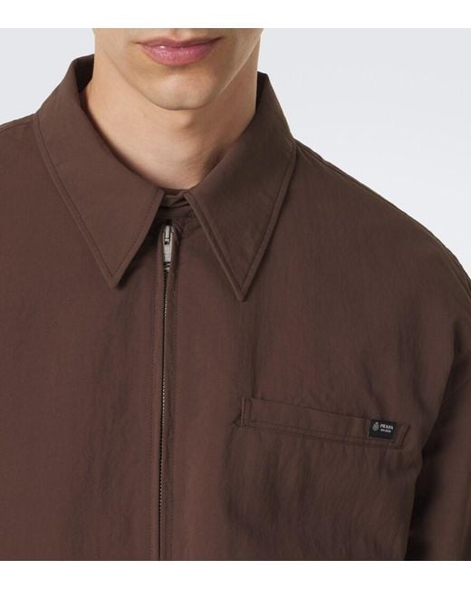 Prada Brown Technical Blouson Jacket for men