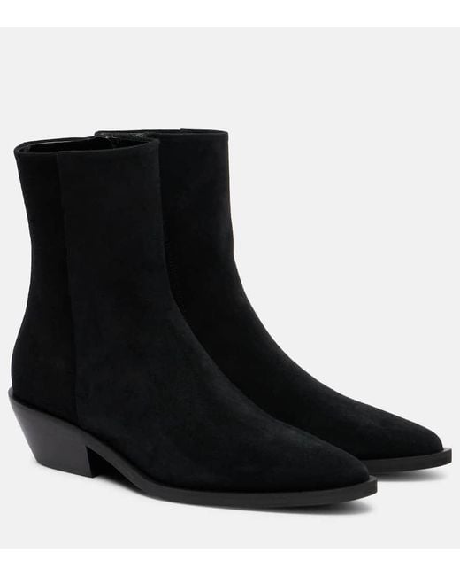 A.Emery Black Ankle Boots Hudson Aus Veloursleder