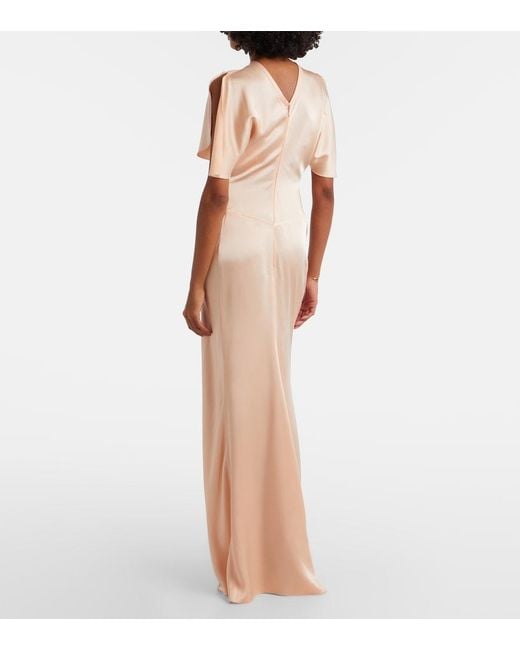 Victoria Beckham Pink Isabella Gathered Satin Gown