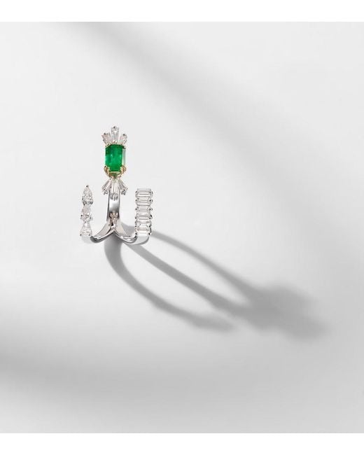 YEPREM Blue Reign Supreme 18Kt Ring With Diamonds And Emerald