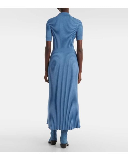 Gabriela Hearst Blue Amor Silk And Cashmere Maxi Dress