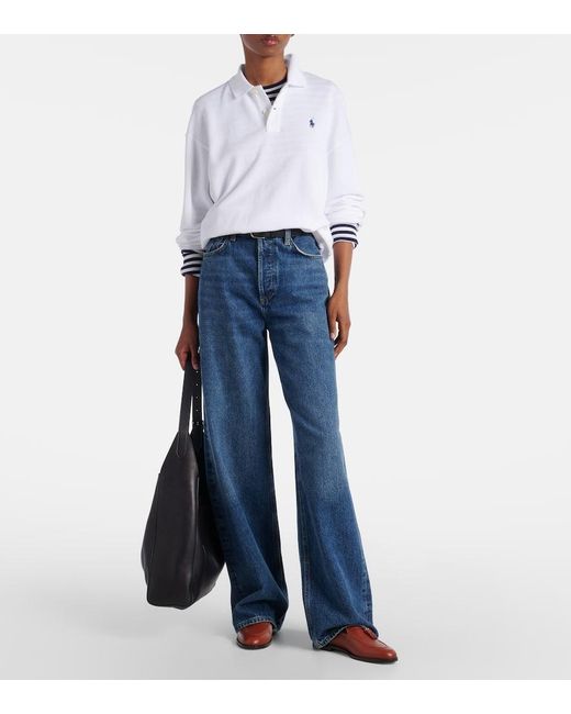 Polo Ralph Lauren White Cotton-Blend Polo Sweater