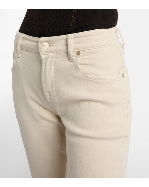 Jeans Rectos Calie Straight De Tiro Medio 7 For All Mankind de color Natural