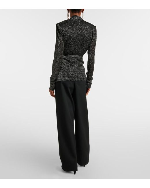 Isabel Marant Black Cinay Lame Wrap Top