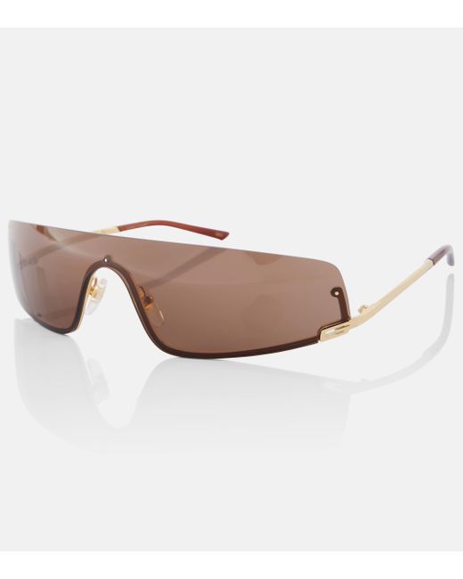 Gucci Brown Metal Flat-top Sunglasses