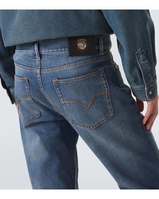 Jeans Rectos Versace de hombre de color Blue