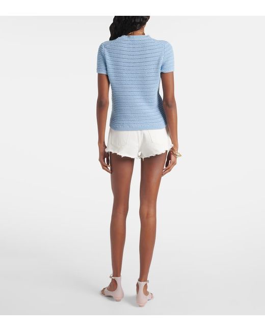 Chloé Blue Top Aus Haekelstrick