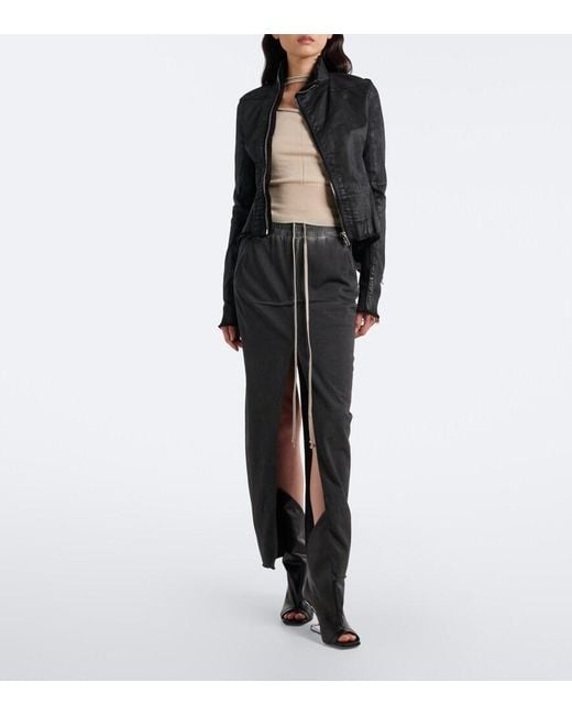 Rick Owens Black Cantilever Leather Mid-Calf Boots