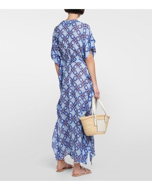 Poupette Blue Andrea Asymmetric Kaftan