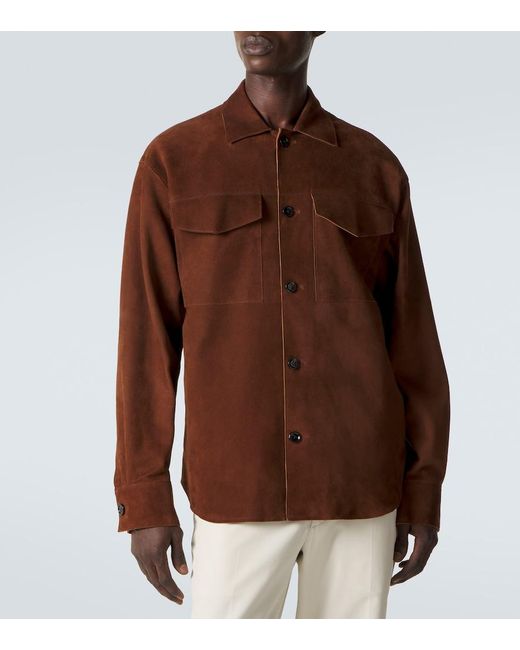 Lardini Brown Suede Jacket for men