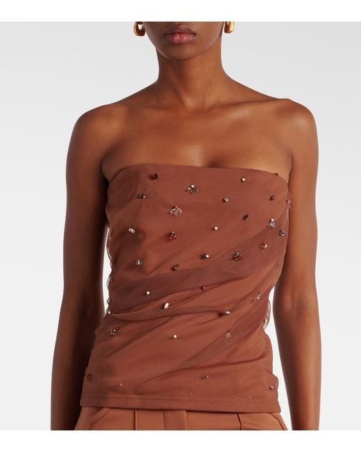Dorothee Schumacher Brown Emotional Essence Embellished Corset
