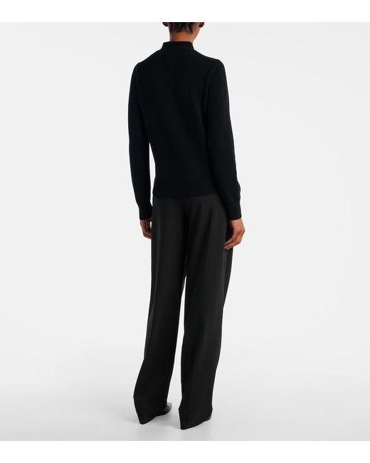 Jardin Des Orangers Blue Tie-Neck Wool And Cashmere Sweater