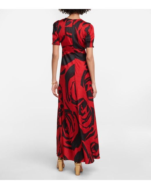 Diane von Furstenberg Red Walker Floral Maxi Dress