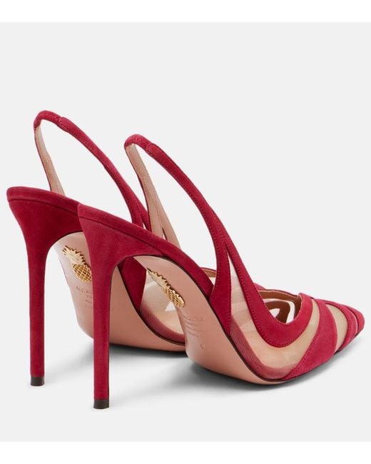 Aquazzura Red Slingback-Pumps Lune Sling 105