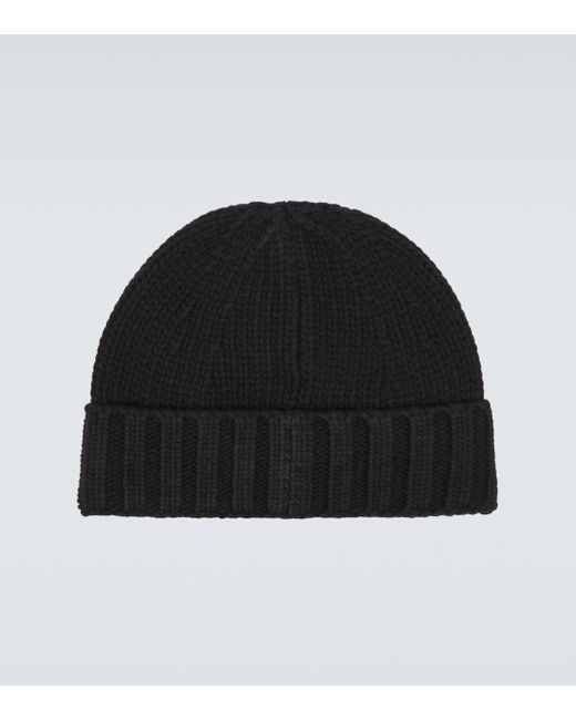 Stone Island Black Compass Virgin Wool Beanie for men