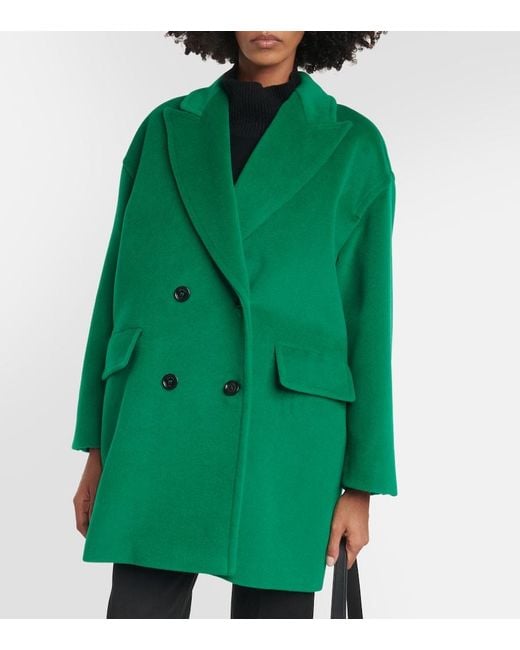 Max Mara Green Meana Wool And Cashmere Coat