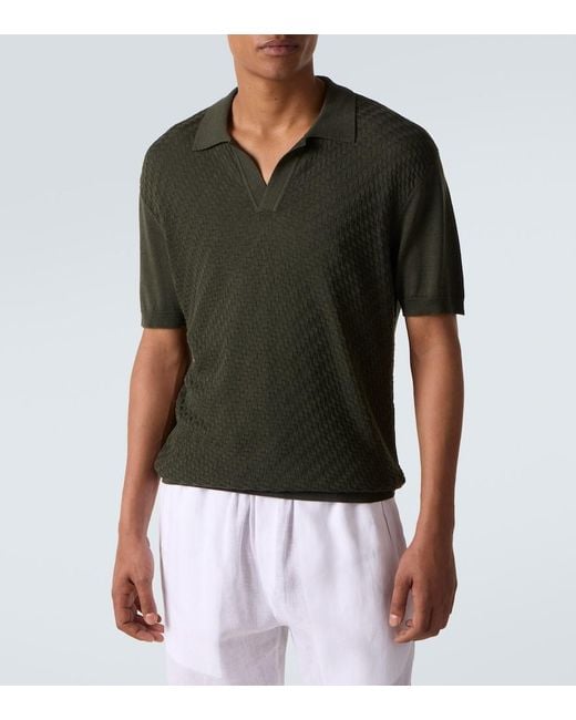 Orlebar Brown Green Horton Silk And Cotton Polo Shirt for men