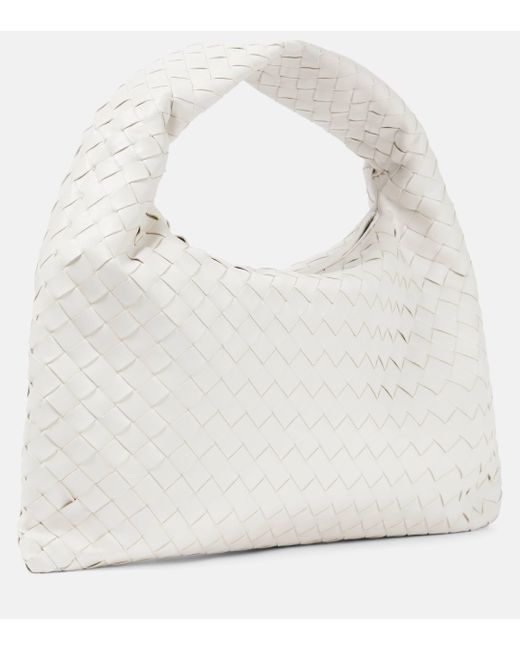 Bottega Veneta White Hop Small Leather Shoulder Bag