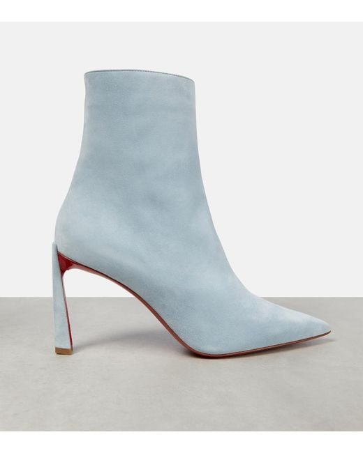Christian Louboutin Blue Condora 100 Suede Ankle Boots