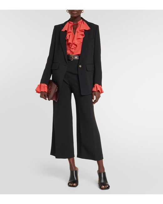 Etro Black Single-Breasted Cady Blazer