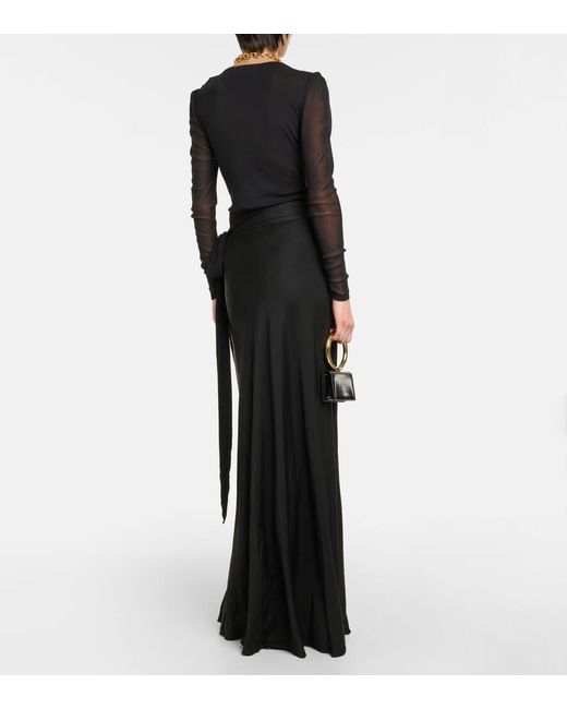 Falda larga Krisa de saten Diane von Furstenberg de color Black