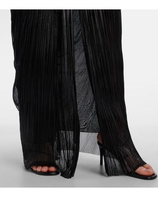 Maria Lucia Hohan Black Anais Open-Back Silk Muslin Gown