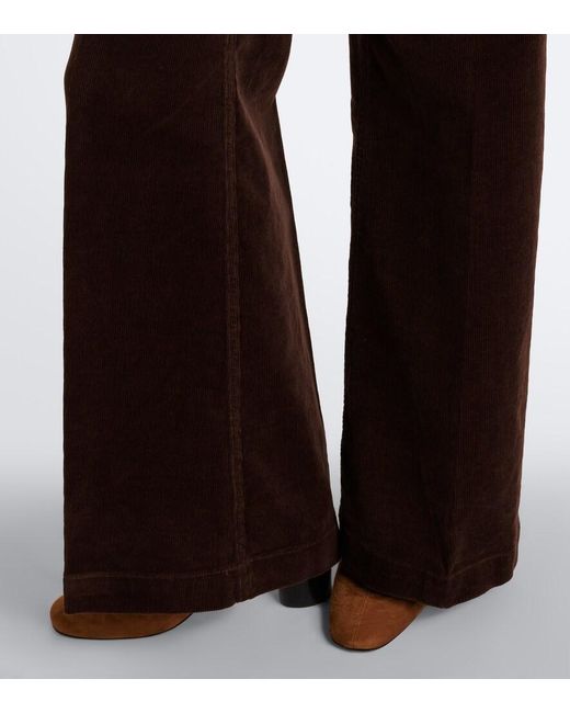 Polo Ralph Lauren Brown Cotton Corduroy Wide-Leg Pants