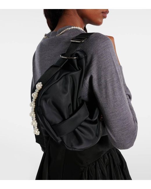 Simone Rocha Black Verzierte Schultertasche Utility Beaded Mini