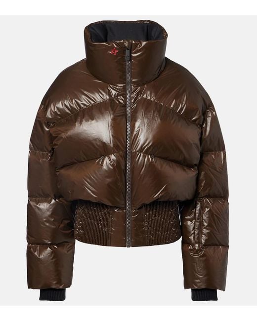 Perfect Moment Brown Auretta Bomber Shell-Down Ski Jacket