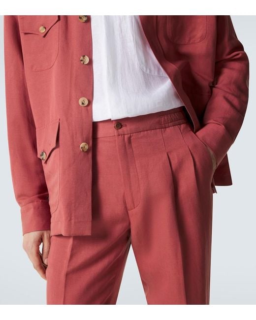 Rubinacci Pleated Tapered Pants for men