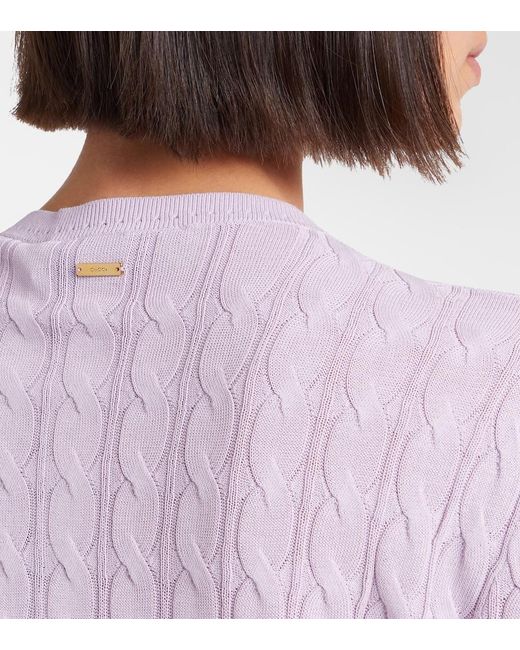 Gucci Purple Cable-Knit Cardigan