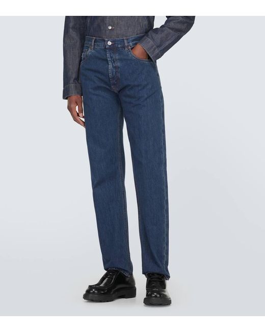 Prada Low-Rise Straight Jeans in Blue für Herren