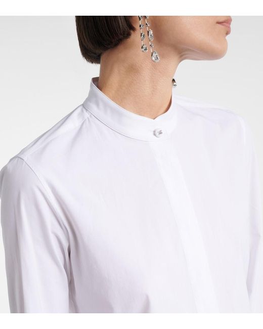 Max Mara White Otranto Cotton-Blend Poplin Shirt