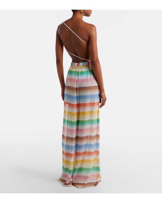 Missoni Green Zigzag Knitted Wide-Leg Pants