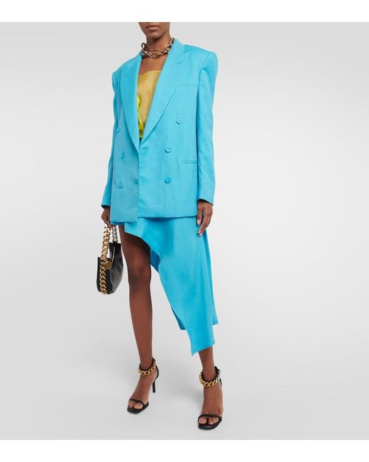 Stella McCartney Blue Double-Breasted Twill Blazer