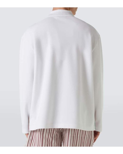 Gucci White Cotton Piquet Polo Shirt With Web for men