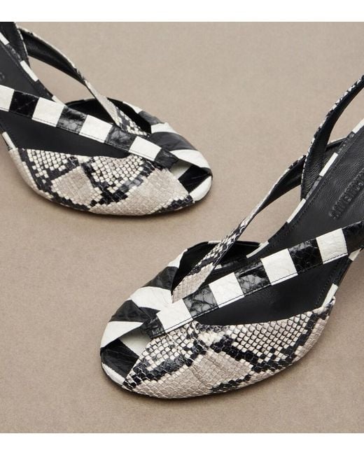 Jacquemus Metallic Snake-Effect Leather Slingbacks