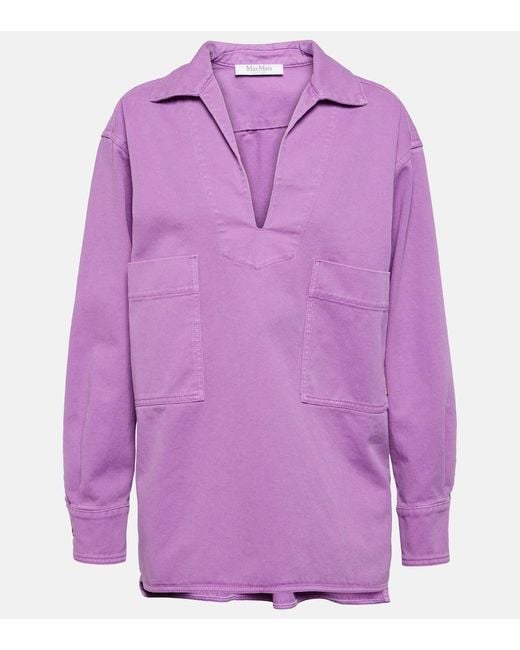 Max Mara Purple Bluse Loretta aus Baumwolle
