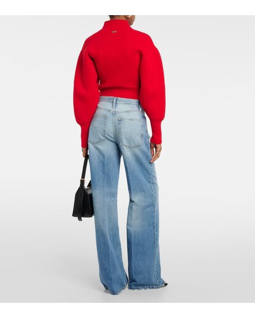 FRAME Blue High-Rise Straight Jeans The 1978
