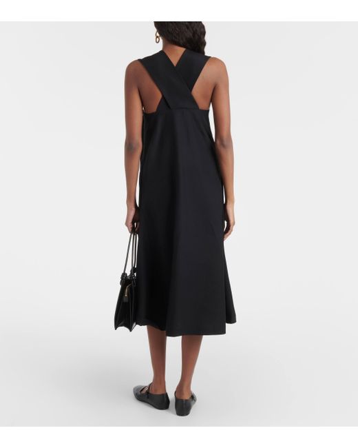 Co. Black Border Wool-blend Faille Midi Dress