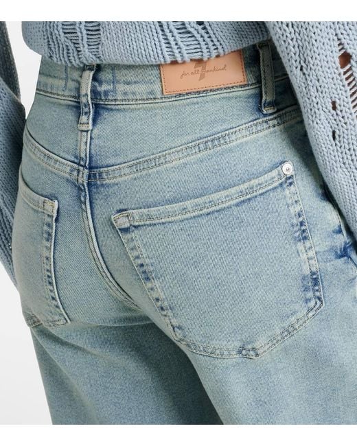7 For All Mankind Blue Jo Low-Rise Flared Jeans
